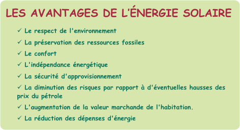 découvrez les nombreux avantages de l'énergie solaire pour votre entreprise : réduction des coûts énergétiques, durabilité, valorisation de l'image de marque et respect de l'environnement. optez pour une solution innovante et rentable qui propulse votre activité vers un avenir plus vert.