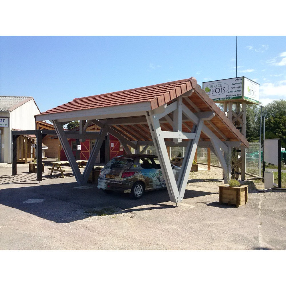 découvrez notre abri pour 2 voitures, idéal pour protéger vos véhicules des intempéries tout en optimisant l'espace de votre jardin. construit avec des matériaux de qualité, il offre à la fois durabilité et élégance. parfait pour les familles ou les passionnés d'automobile!