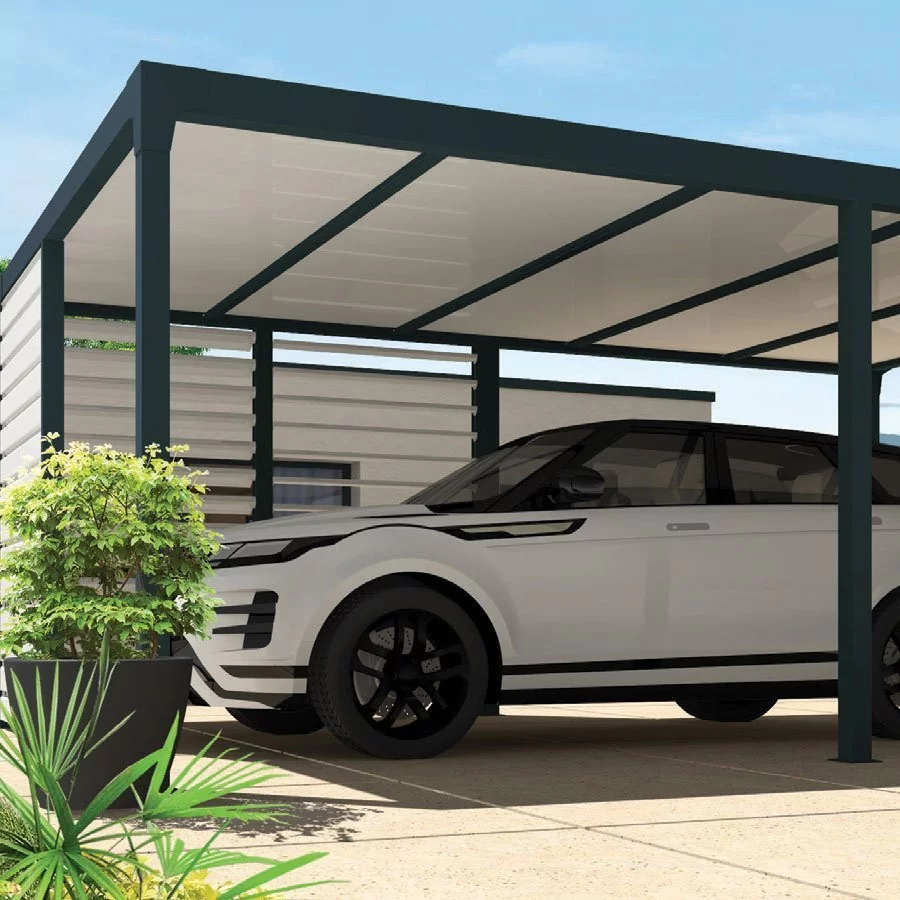 découvrez notre abri carport pour 2 voitures, une solution idéale pour protéger vos véhicules des intempéries tout en embellissant votre espace extérieur. fabriqué avec des matériaux de haute qualité, cet abri pratique et esthétique s'intègre parfaitement dans votre jardin.