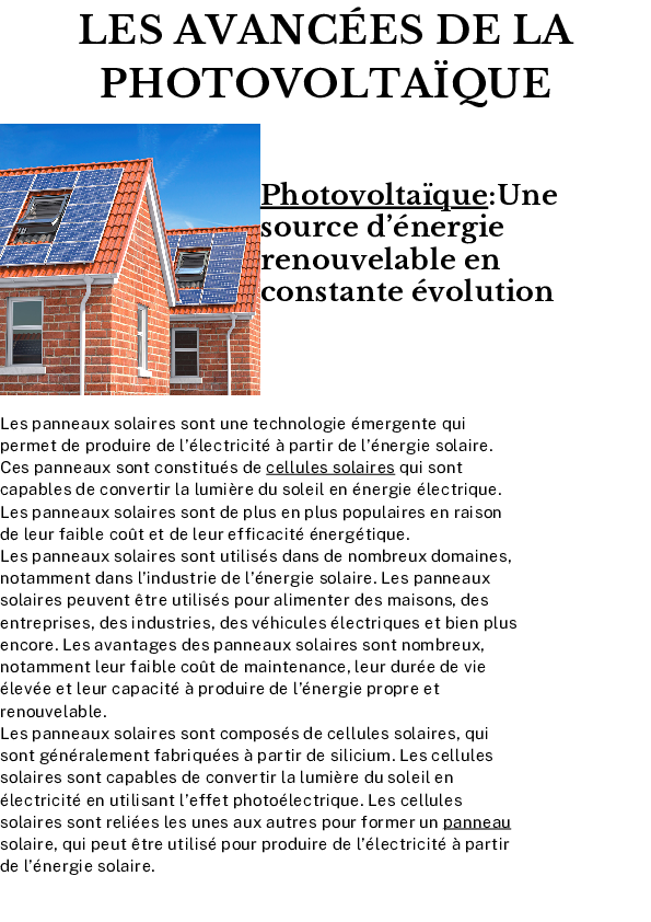 découvrez les dernières avancées en matière d'énergie solaire, une source renouvelable incontournable pour un avenir durable. informez-vous sur les technologies innovantes, les améliorations d'efficacité et les nouvelles tendances qui façonnent le secteur de l'énergie solaire.