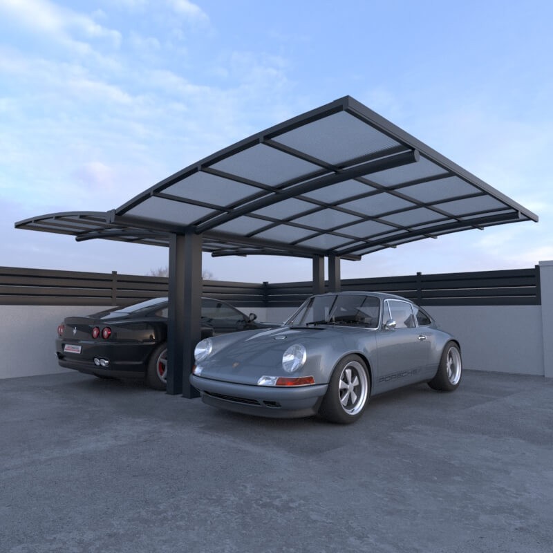 découvrez notre carport spacieux pour 2 voitures, alliant protection et esthétique. protégez vos véhicules des intempéries tout en ajoutant une touche moderne à votre jardin. idéal pour les familles, ce carport est facile à installer et s'intègre parfaitement à votre espace extérieur.