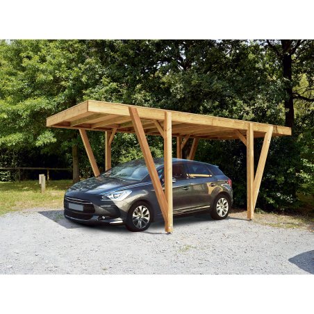 découvrez notre carport en bois, alliant élégance et fonctionnalité pour protéger votre véhicule des intempéries. fabriqué avec des matériaux de qualité, ce carport s'intègre harmonieusement dans votre jardin tout en offrant une solution durable et esthétique.
