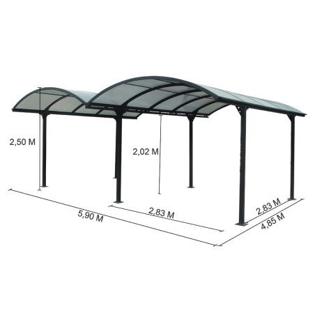 découvrez notre carport double, une solution idéale pour protéger vos véhicules des intempéries tout en ajoutant une touche esthétique à votre extérieur. fabriqué avec des matériaux de qualité, il offre robustesse et élégance.