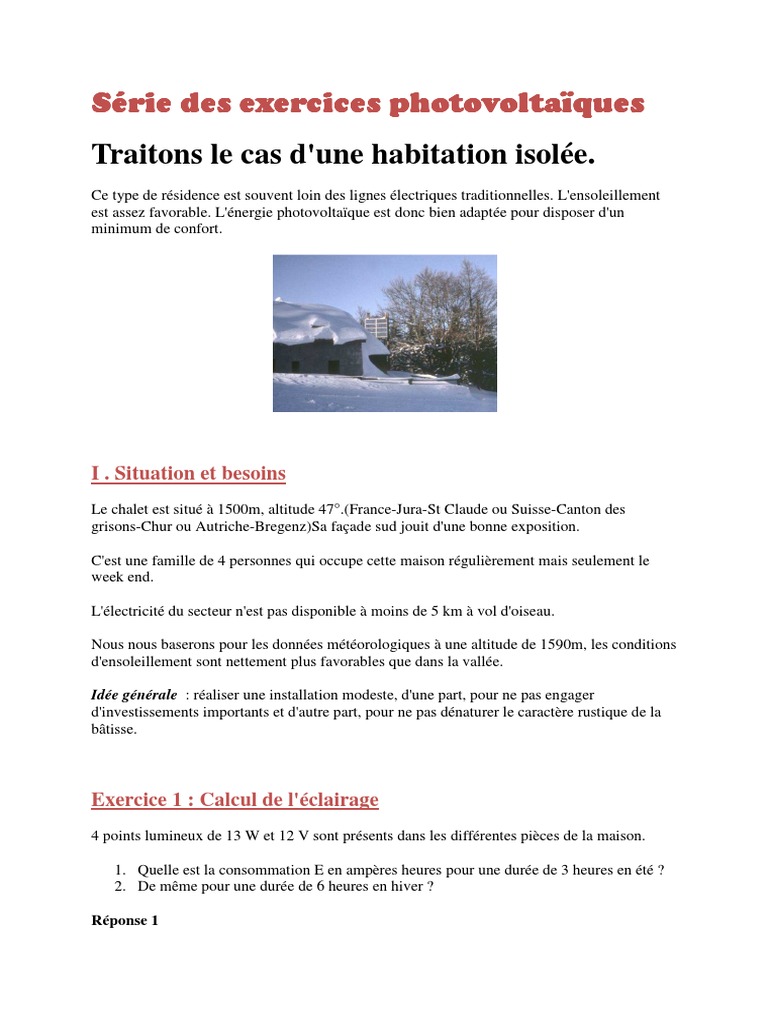 découvrez des exercices corrigés sur le photovoltaïque pour approfondir vos connaissances et maîtriser les concepts clés de l'énergie solaire. idéal pour les étudiants et les professionnels souhaitant renforcer leurs compétences pratiques.