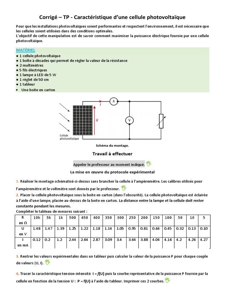découvrez notre collection d'exercices corrigés sur le photovoltaïque, conçus pour approfondir vos connaissances et compétences dans ce domaine dynamique. parfaits pour étudiants et professionnels, ces exos couvrent des concepts clés et des applications pratiques.
