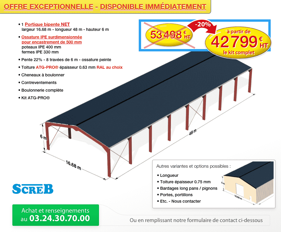 découvrez notre large gamme de kits de hangar, adaptés à tous vos besoins d'entreposage et de protection. faciles à assembler et conçus pour résister aux intempéries, nos hangars offrent une solution pratique et économique pour votre espace. explorez nos modèles dès maintenant !