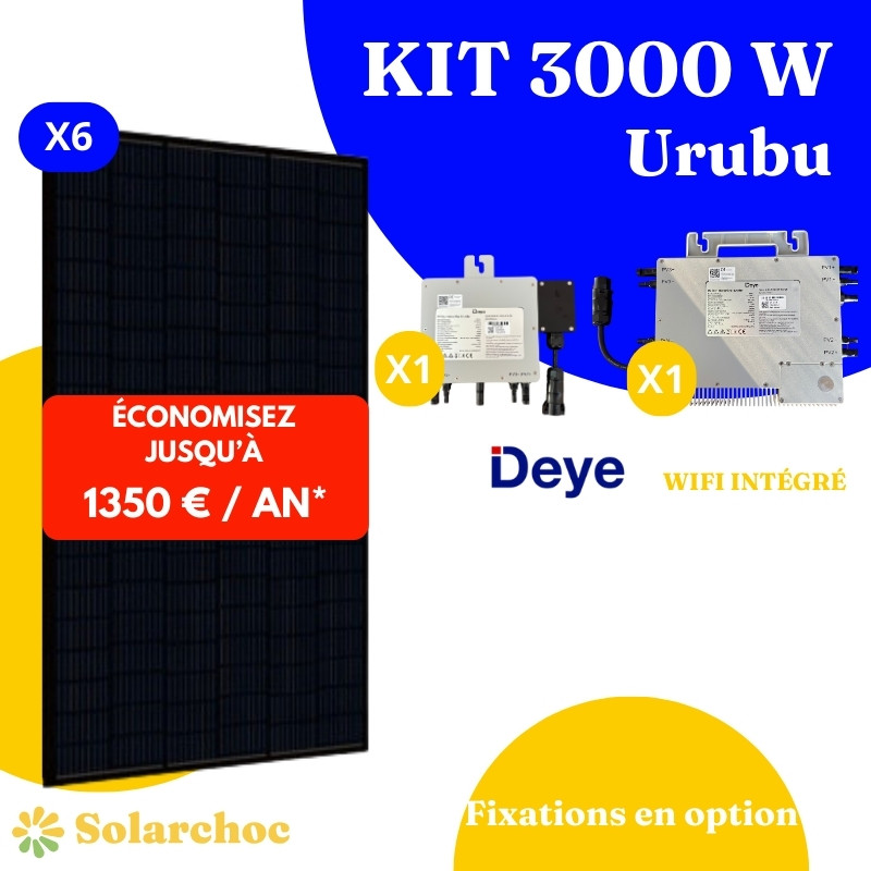 découvrez notre kit solaire 3000w, la solution idéale pour transformer l'énergie solaire en électricité abordable et durable. parfait pour les maisons, les camping-cars ou les projets écologiques, ce kit offre performance et fiabilité. profitez d'une énergie propre tout en réduisant votre empreinte carbone.