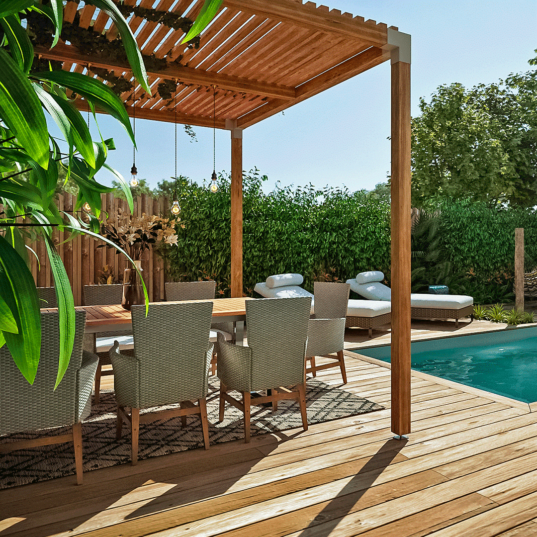 découvrez notre pergola en bois autoportante, parfaite pour embellir votre jardin et créer un espace extérieur agréable. alliant esthétisme et robustesse, cette pergola est idéale pour profiter de moments de détente à l'abri du soleil.