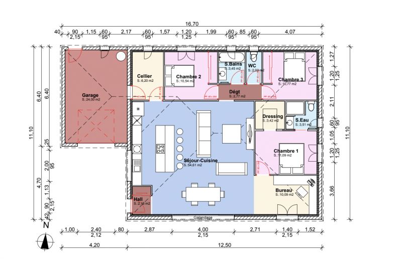 découvrez notre plan de maison moderne de 120m2, alliant esthétique et fonctionnalité. idéal pour les familles, cet agencement optimisé vous offre des espaces lumineux et confortables. explorez des solutions d'aménagement élégantes pour réaliser la maison de vos rêves.