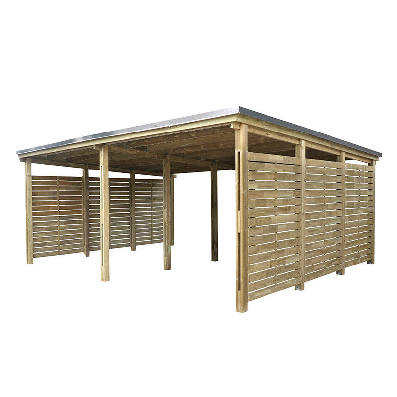 découvrez notre abri double en bois, une solution idéale pour protéger vos véhicules ou vos équipements extérieurs. fabriqué avec des matériaux de haute qualité, cet abri allie fonctionnalité et esthétisme, tout en s'intégrant parfaitement dans votre jardin. profitez d'un espace polyvalent et sécurisé!