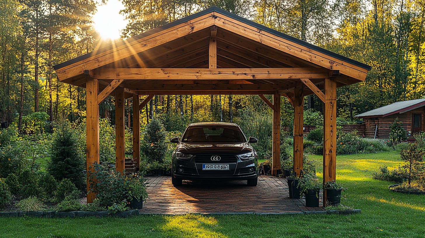 découvrez notre abri voiture en bois, une solution élégante et durable pour protéger votre véhicule des intempéries. conçu avec des matériaux de qualité, cet abri s'intègre harmonieusement dans votre jardin tout en assurant une protection optimale.