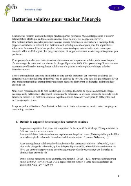découvrez comment déterminer le nombre idéal de batteries solaires nécessaires pour votre installation photovoltaïque, afin d'optimiser votre autonomie énergétique et de maximiser l'utilisation de l'énergie renouvelable. apprenez les critères essentiels pour un choix adapté à vos besoins.