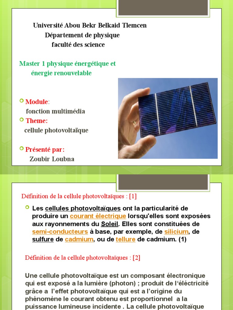 découvrez la définition d'une cellule photovoltaïque, son fonctionnement et son rôle clé dans la conversion de l'énergie solaire en électricité. apprenez comment cette technologie est essentielle pour le développement des énergies renouvelables et la transition énergétique.