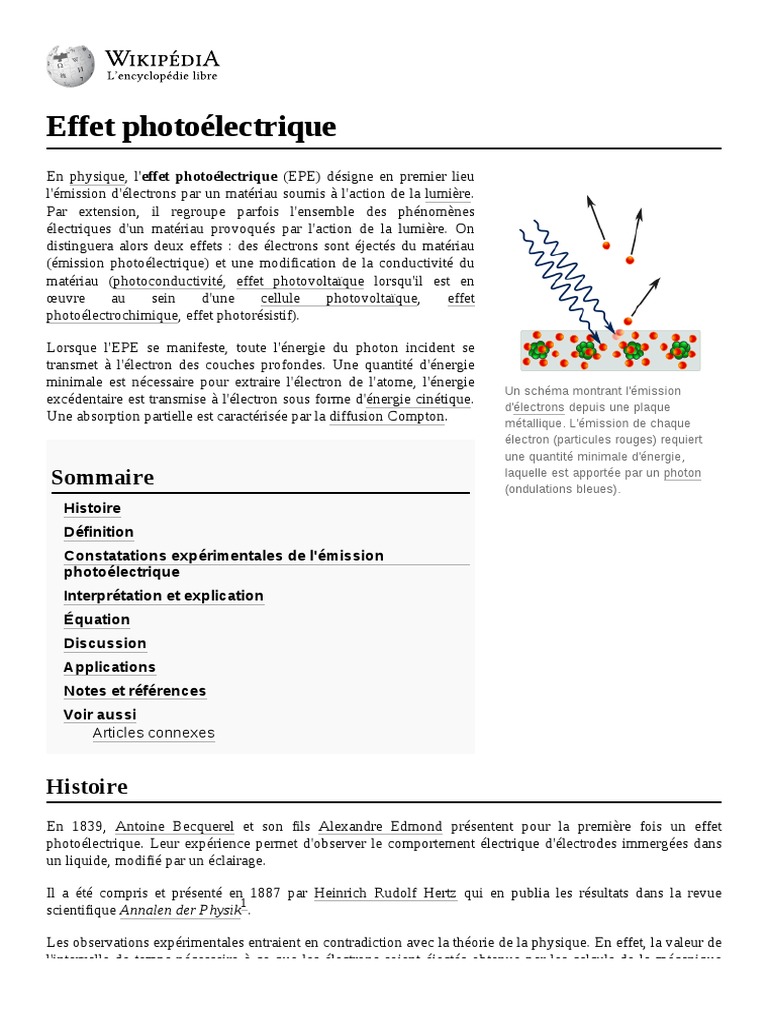 découvrez la définition de l'effet photoélectrique, un phénomène fondamental en physique où des électrons sont émis d'un matériau lorsqu'il est éclairé par la lumière. explorez ses applications et son importance dans le développement de technologies modernes.