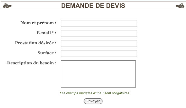 obtenez rapidement des devis personnalisés adaptés à vos besoins. remplissez notre formulaire de demande de devis et recevez des offres compétitives de professionnels qualifiés dans votre domaine.
