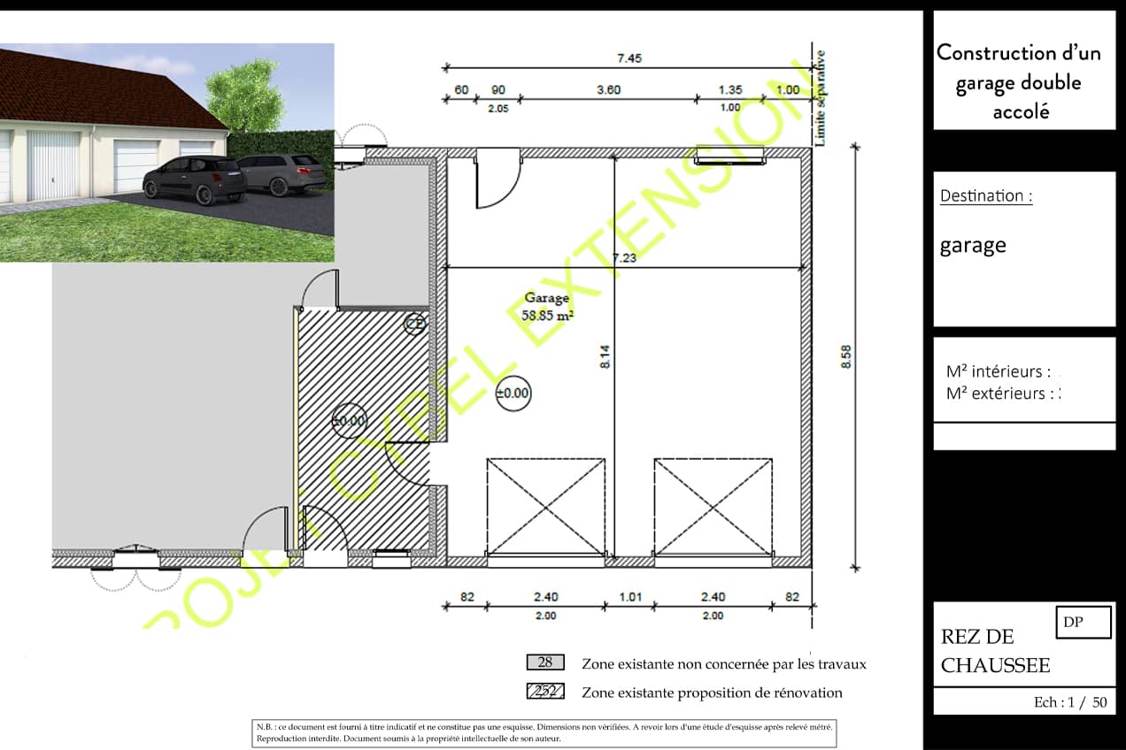 découvrez un garage spacieux de 60m2, idéal pour le stockage de vos véhicules ou comme espace de travail. profitez d'une conception fonctionnelle et de multiples possibilités d'aménagement selon vos besoins. parfait pour les bricoleurs ou ceux cherchant un espace à personnaliser.