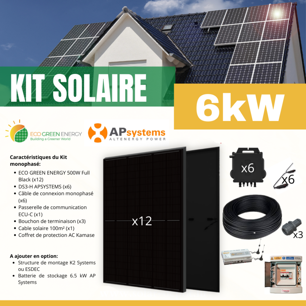 découvrez notre kit photovoltaïque 6kw, une solution idéale pour produire votre propre énergie solaire. économisez sur vos factures d'électricité tout en contribuant à la protection de l'environnement grâce à une installation facile et performante.