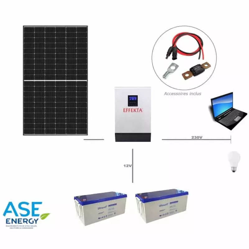 découvrez notre kit solaire autonome, une solution écologiques et économique pour produire votre propre énergie. parfait pour les camping, les maisons isolées ou les situations d'urgence, ce kit vous permet de bénéficier d'une source d'énergie renouvelable et durable, tout en réduisant votre empreinte carbone.