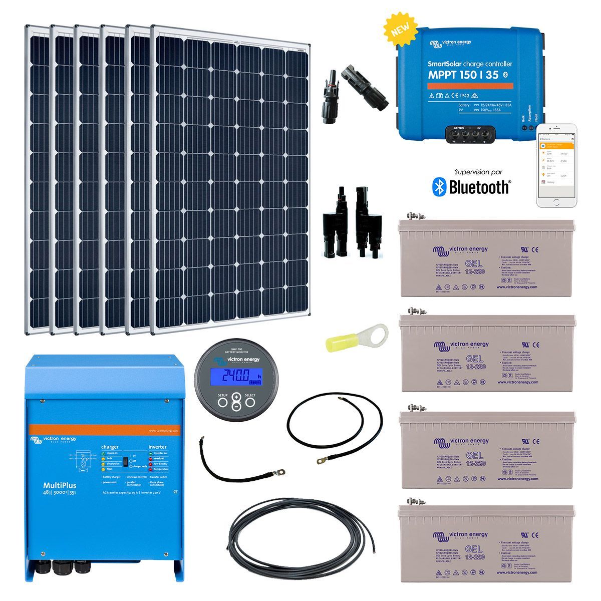 découvrez notre kit solaire isolé, conçu pour offrir une solution d'énergie renouvelable autonome pour vos besoins en électricité. idéal pour les chalets, camping ou projets hors réseau, il vous permet de profiter de l'énergie solaire tout en réduisant votre empreinte carbone.