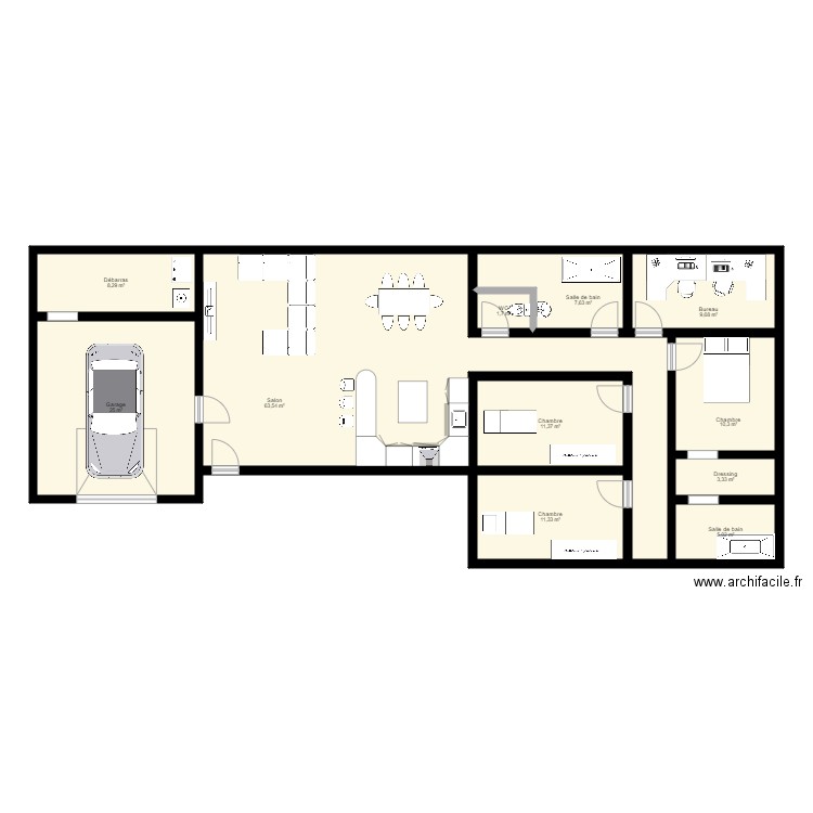 découvrez cette spacieuse maison de 150m2, idéale pour une famille en quête de confort et d'espace. profitez d'un cadre de vie agréable avec de nombreuses pièces lumineuses, un jardin accueillant et une localisation privilégiée à proximité des commodités.