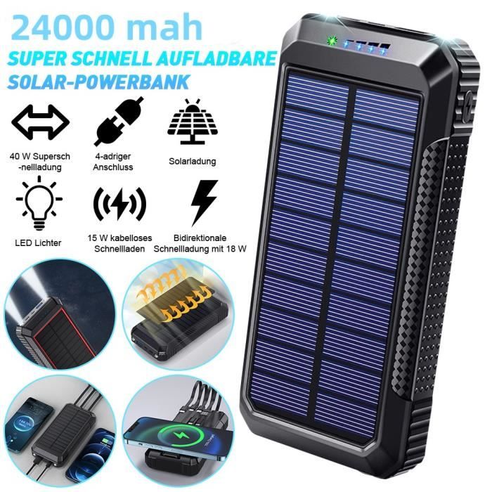 découvrez notre power bank solaire de 24000 mah, la solution idéale pour recharger vos appareils en toute autonomie. profitez d'une technologie innovante et d'une capacité impressionnante pour ne jamais tomber à court de batterie lors de vos aventures en plein air.