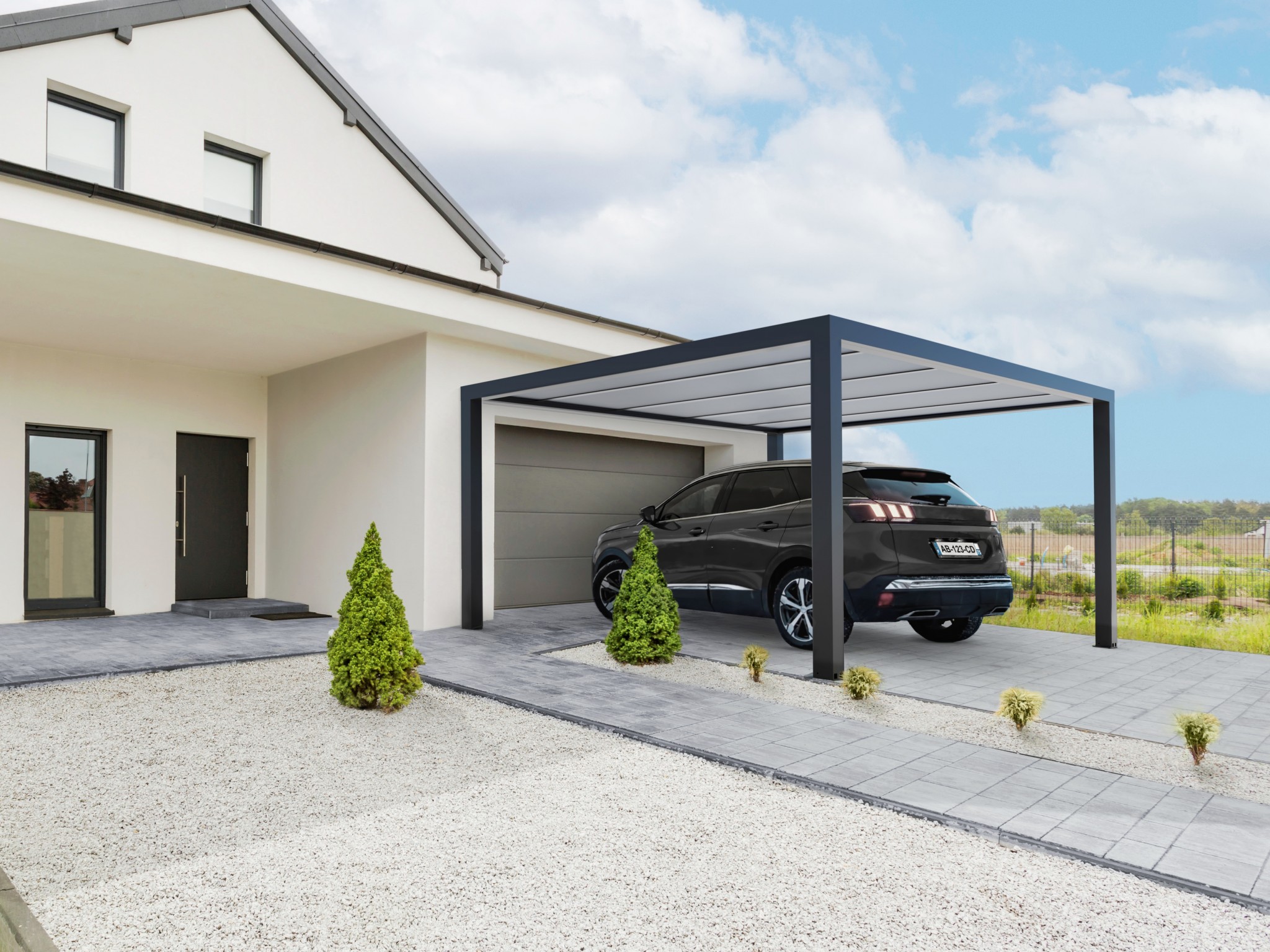 découvrez notre abri 3 places, idéal pour protéger vos équipements ou créer un espace de rangement pratique. conçu avec des matériaux de qualité, cet abri offre une solution fonctionnelle et esthétique pour tous vos besoins d'aménagement extérieur.