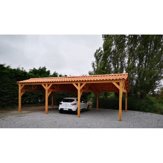découvrez notre abri voiture en bois, une solution esthétique et durable pour protéger votre véhicule des intempéries. alliant design naturel et fonctionnalité, cet abri s'intègre parfaitement dans votre jardin tout en offrant une protection optimale.