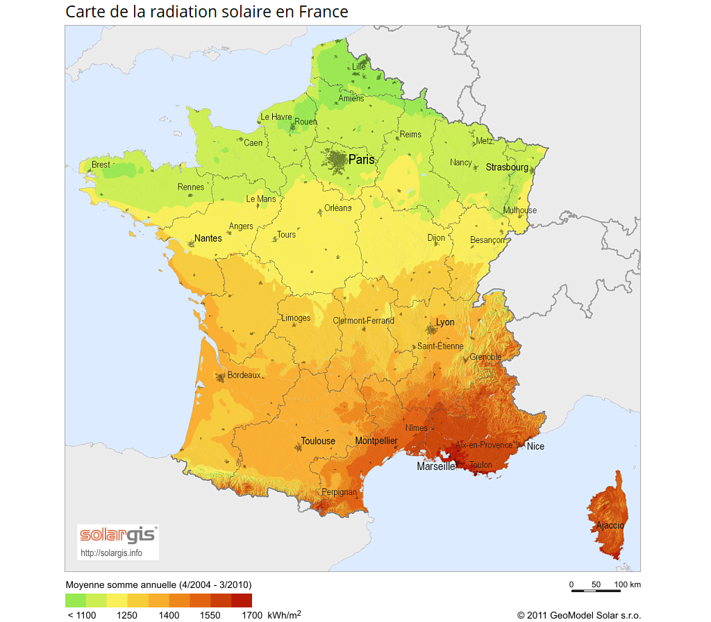 découvrez notre carte solaire de france, un outil essentiel pour visualiser l'ensoleillement dans votre région. idéale pour les professionnels de l'énergie solaire et les particuliers intéressés par l'installation de panneaux photovoltaïques, cette carte vous aide à optimiser votre projet énergétique.